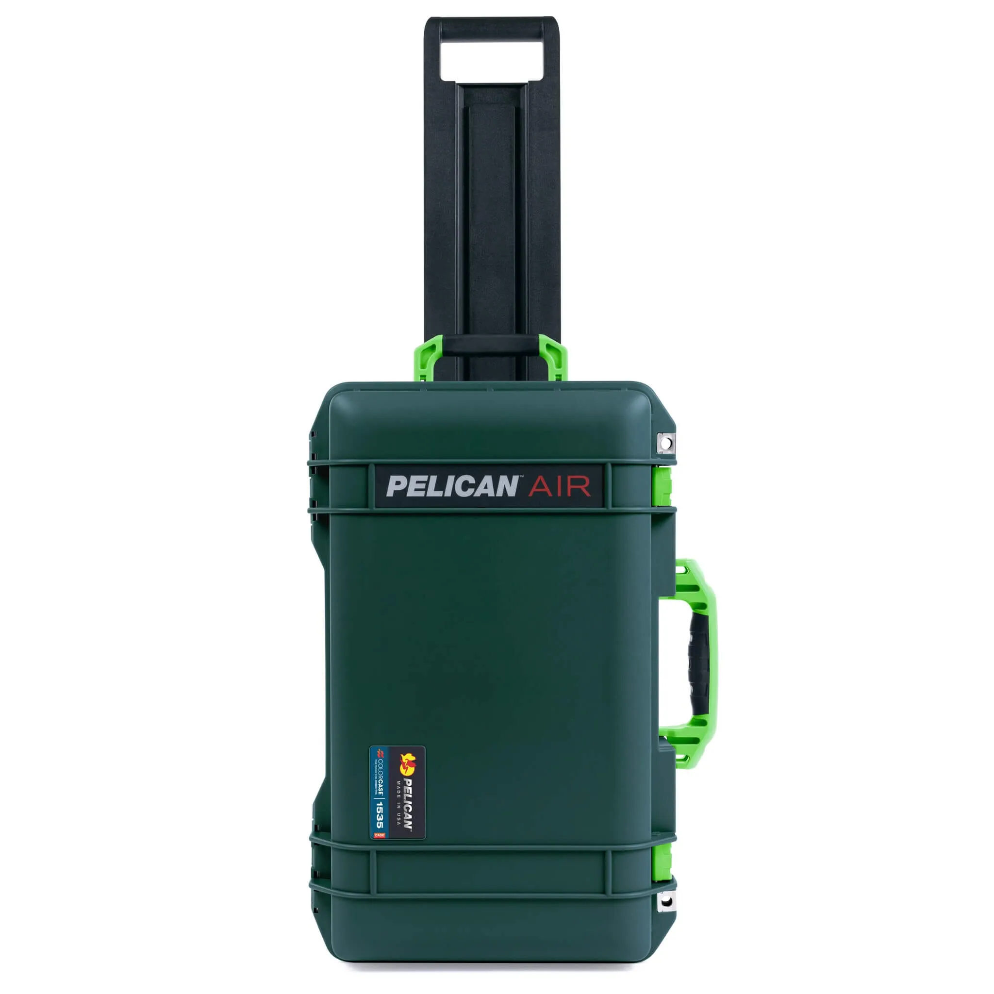 Pelican 1535 Air Case, Trekking Green with Lime Green Handles & Latches