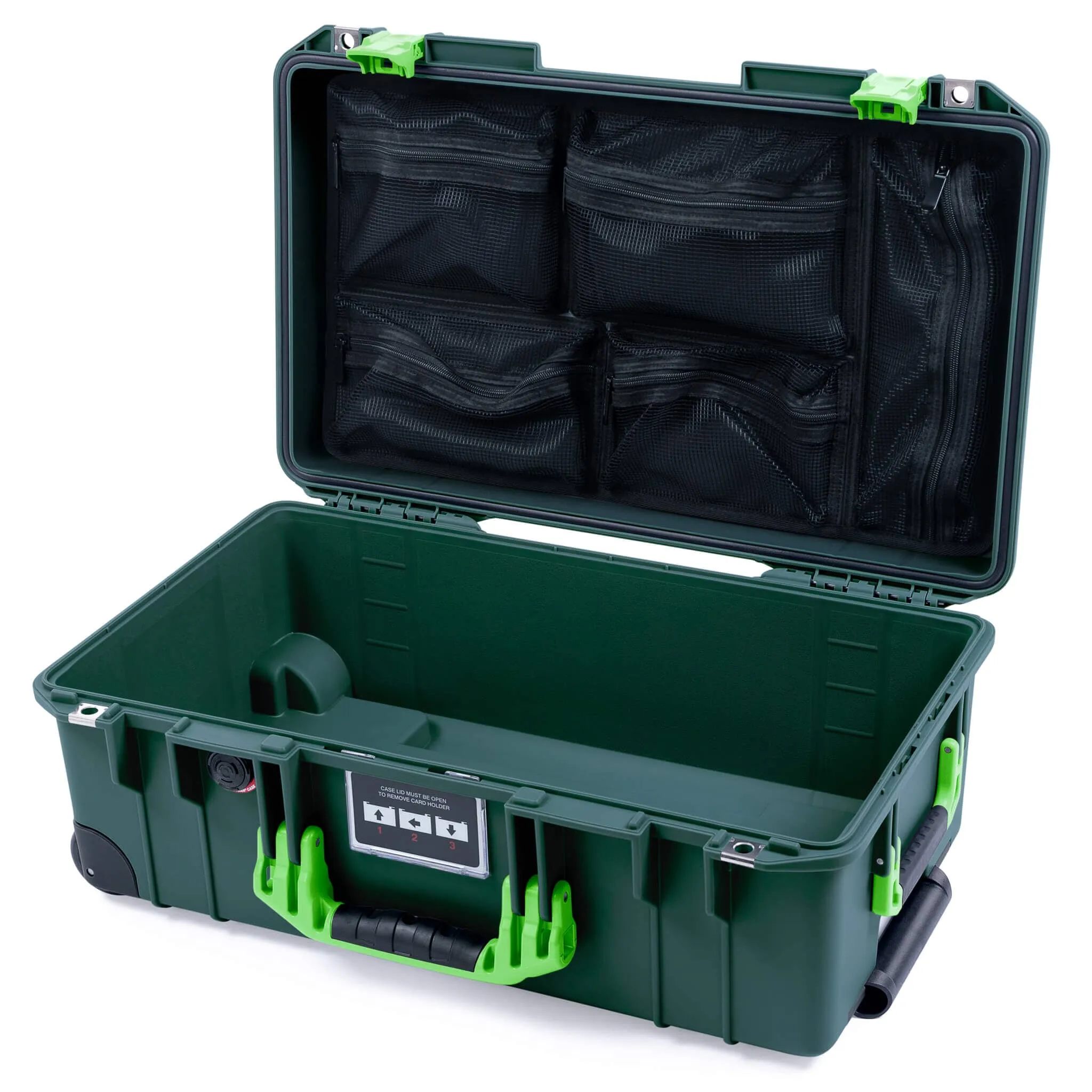 Pelican 1535 Air Case, Trekking Green with Lime Green Handles & Latches