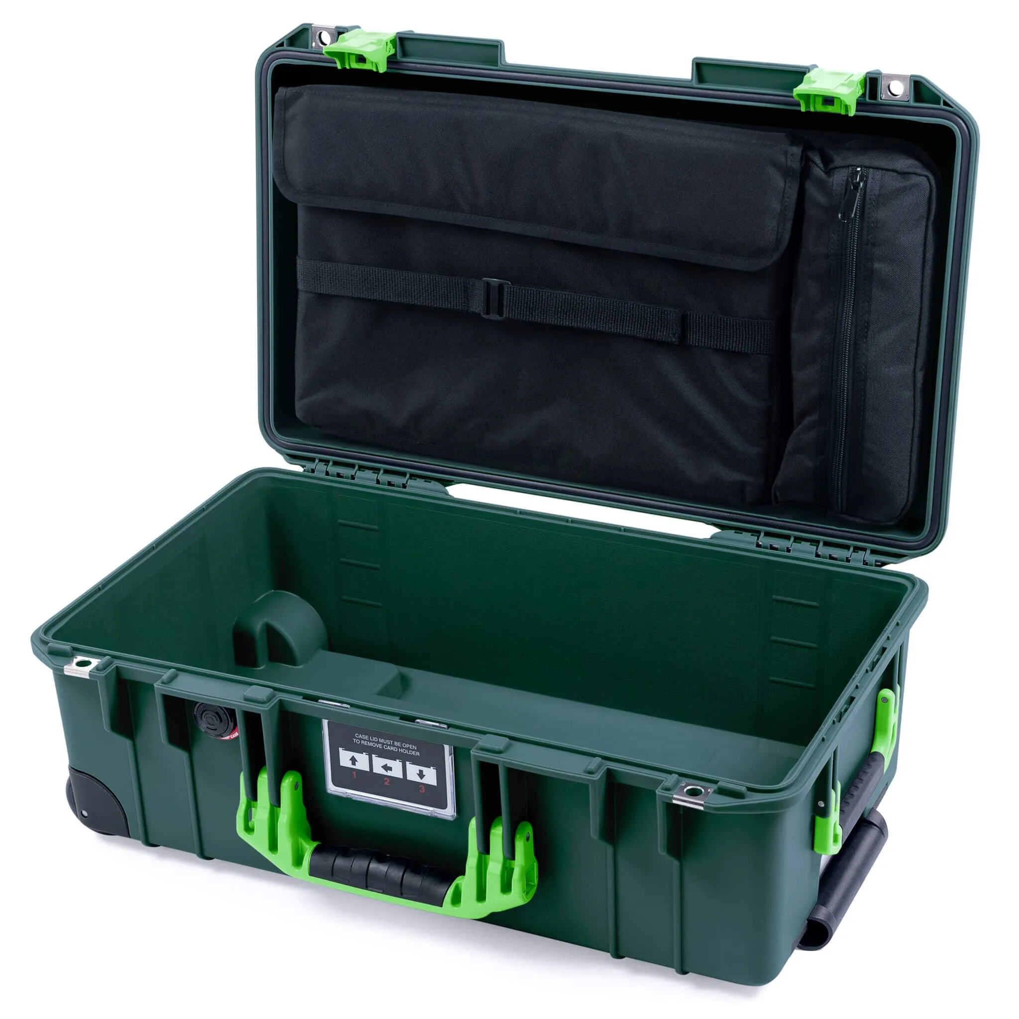 Pelican 1535 Air Case, Trekking Green with Lime Green Handles & Latches